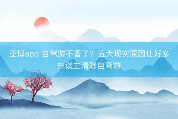 亚博app 自驾游不香了？五大现实原因让好多东谈主清除自驾游