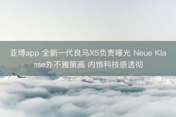 亚博app 全新一代良马X5负责曝光 Neue Klasse外不雅策画 内饰科技感透彻