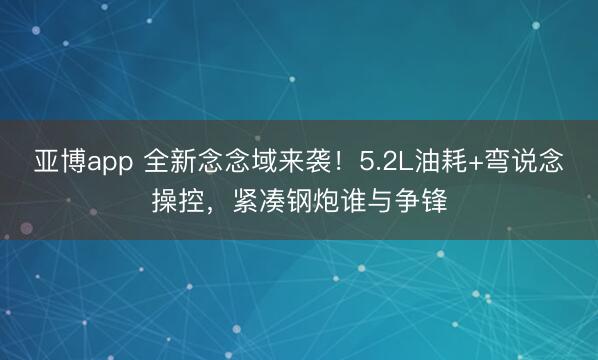 亚博app 全新念念域来袭！5.2L油耗+弯说念操控，紧凑钢炮谁与争锋