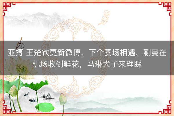 亚搏 王楚钦更新微博，下个赛场相遇，蒯曼在机场收到鲜花，马琳犬子来理睬