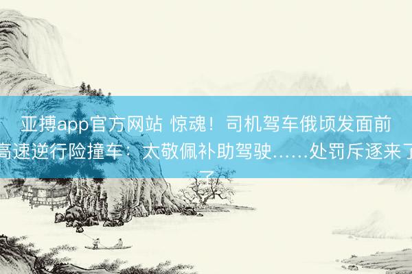 亚搏app官方网站 惊魂！司机驾车俄顷发面前高速逆行险撞车：太敬佩补助驾驶……处罚斥逐来了