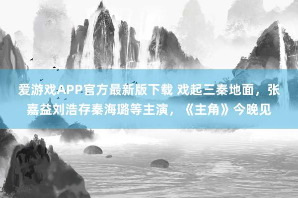 爱游戏APP官方最新版下载 戏起三秦地面，张嘉益刘浩存秦海璐等主演，《主角》今晚见