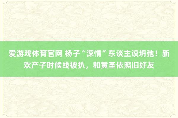 爱游戏体育官网 杨子“深情”东谈主设坍弛！新欢产子时候线被扒，和黄圣依照旧好友