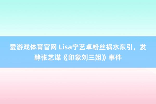 爱游戏体育官网 Lisa宁艺卓粉丝祸水东引，发酵张艺谋《印象刘三姐》事件
