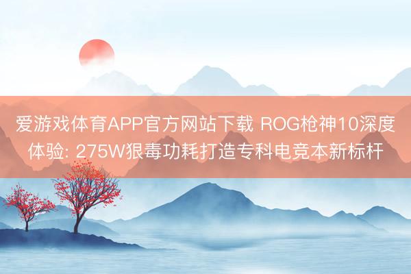 爱游戏体育APP官方网站下载 ROG枪神10深度体验: 275W狠毒功耗打造专科电竞本新标杆