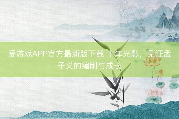爱游戏APP官方最新版下载 十年光影，见证孟子义的编削与成长